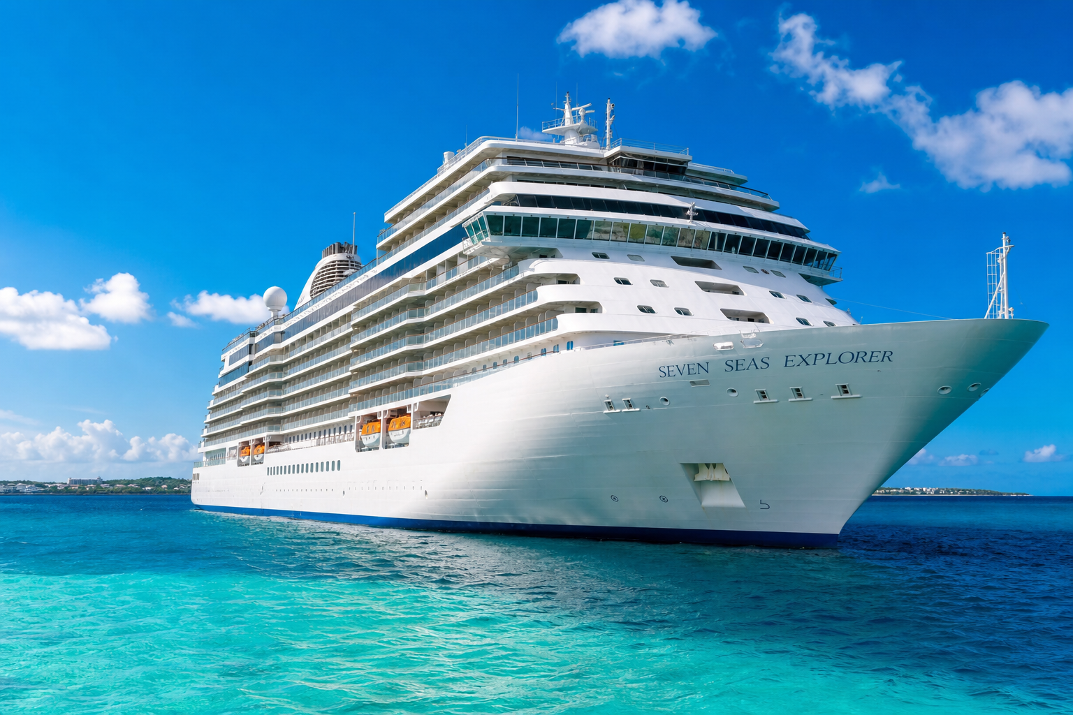 Luxury cruise ship at sea